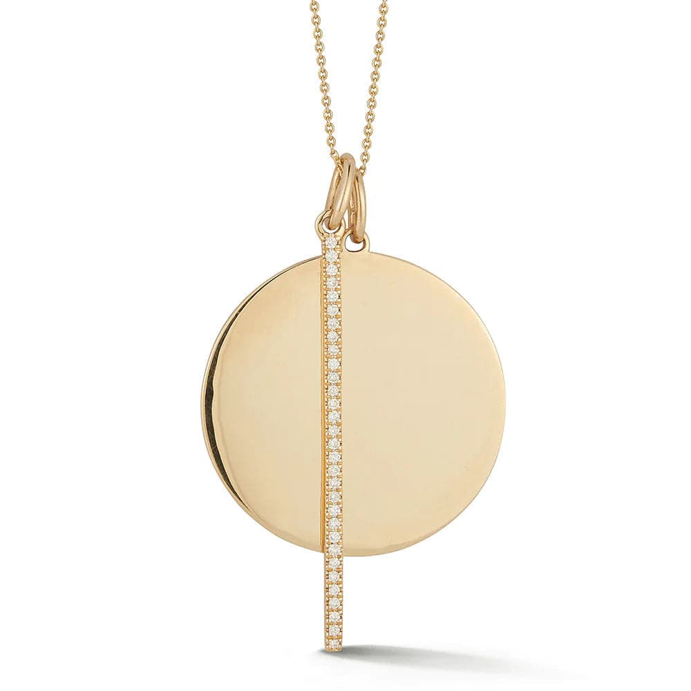 14K Gold Disc Charm Necklace