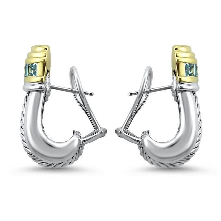 Chatelaine Stud Earrings in 18K Yellow Gold with Hampton Blue Topaz and  Pavé Diamonds  David Yurman EU