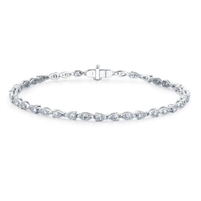 14K White Gold Diamond Charm Bracelet White Gold