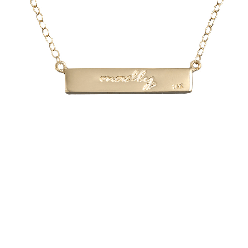 1-4-3 Love Code Gold Bar Necklace