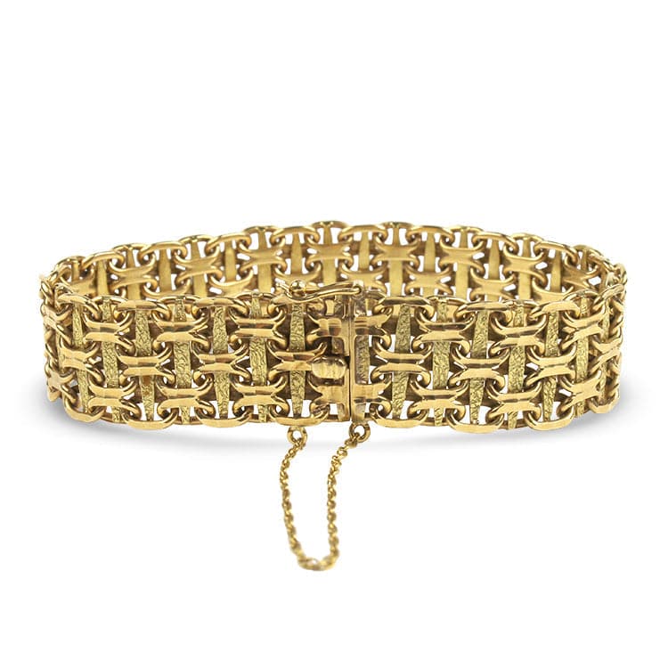Deco Chain Link Bracelet in 18K Yellow Gold