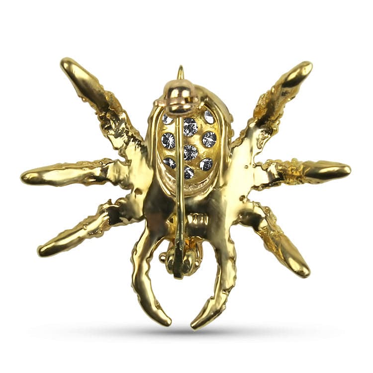 1stDibs Diamond Spider Gold Brooch Pin Estate Fine Jewelry