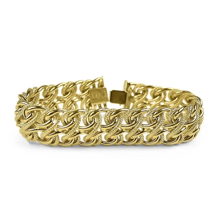 18k Italian yellow gold coil weaved bracelet with FINE diamonds