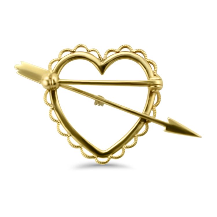 Diamond Heart and Arrow Pin