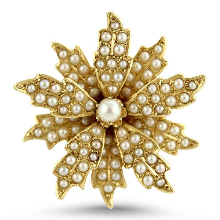 Gold & Seed Pearl Pin