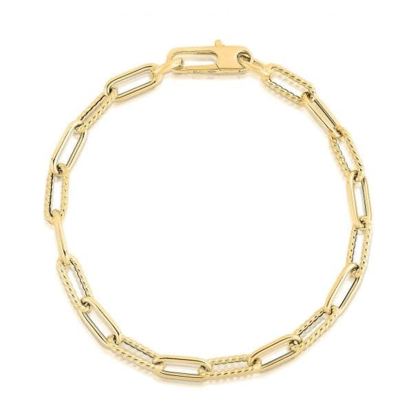 Roberto Coin Yellow Gold Paperclip Chain Bracelet