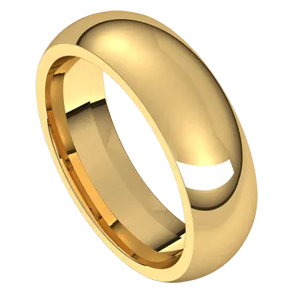 Sincerely Springer's Yellow Gold 6mm Comfort Fit Half Round Wedding Band