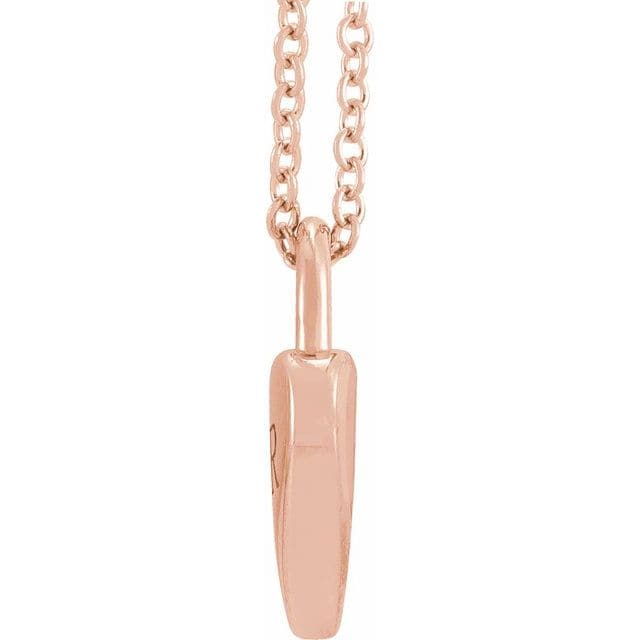 Engravable Large Flat Heart Pendant with Adelaide Chain in 14k Gold