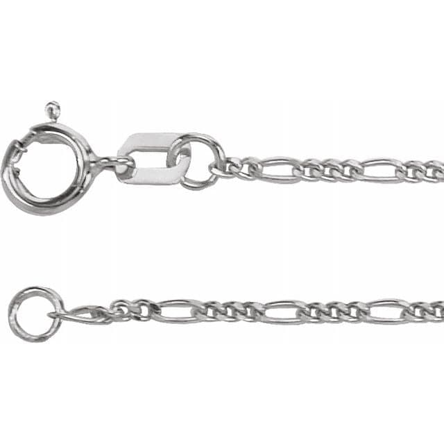 14k White Gold Concave Figaro Chain