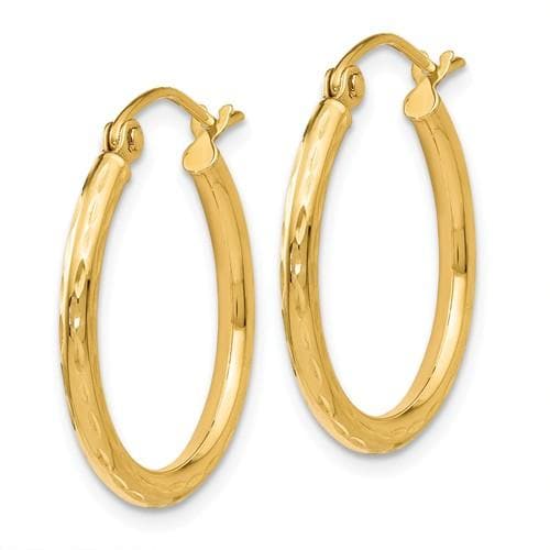 Small Diamond Cut Hoop Earrings