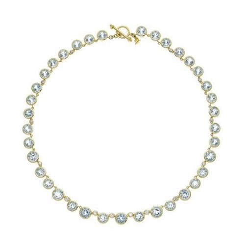 Classic Color Necklace with Aquamarine & Diamond