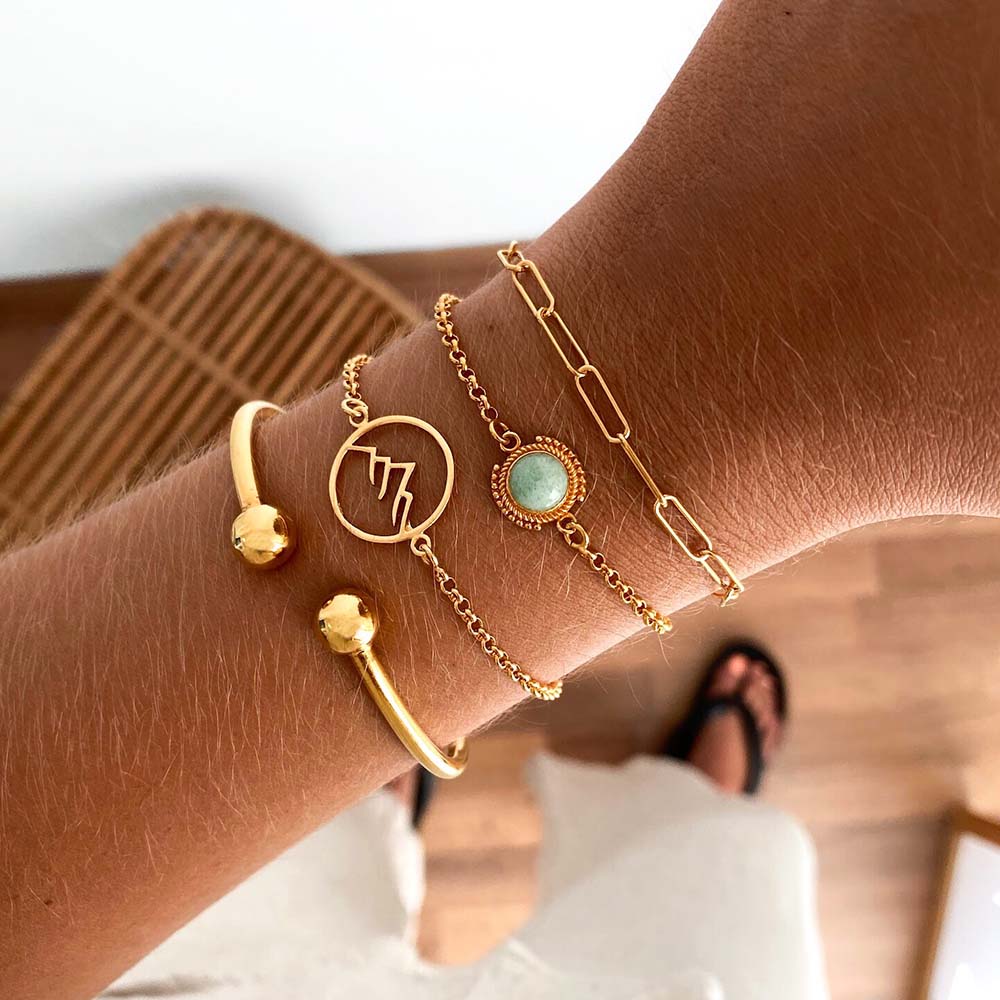 Combi con pulsera de eslabones tipo cadenza forzada oro