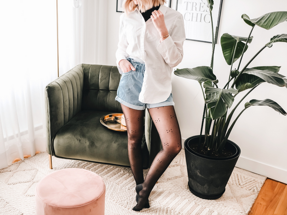 OOTD - Denim shorts and Tights 