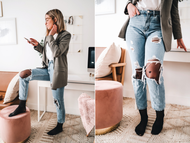 How to Wear Tights Under Ripped Jeans – From Rachel