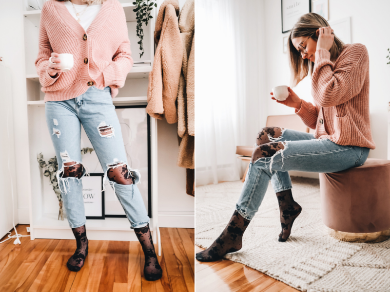 How to Wear Tights Under Ripped Jeans – From Rachel