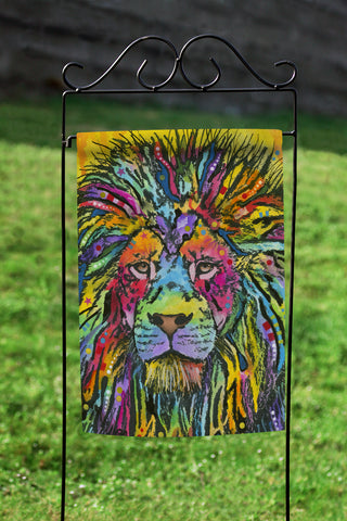 Neon Lion Garden Flag Feature Image