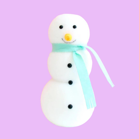 Flocked Mint Green Snowman