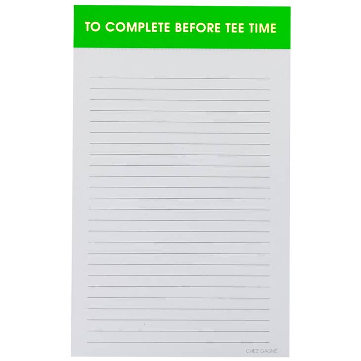 To Complete Before Tee Time Notepad