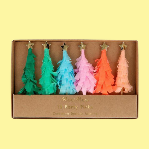 Meri Meri Rainbow Fringed Tree Party Picks