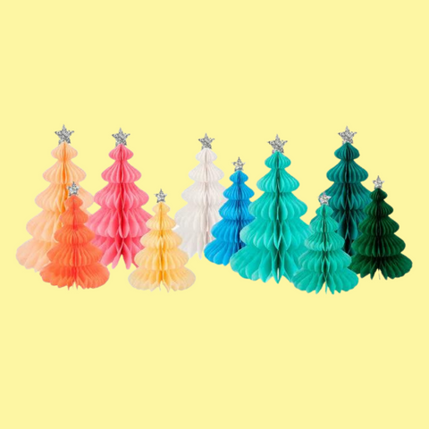 Meri Meri Rainbow Forest Honeycomb Trees Decoration