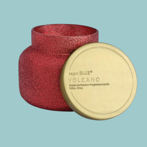 Capri Blue 19oz Volcano Red Glitter Glam Candle