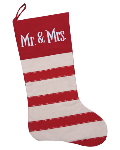 Mr. & Mrs. Woven Christmas Stocking