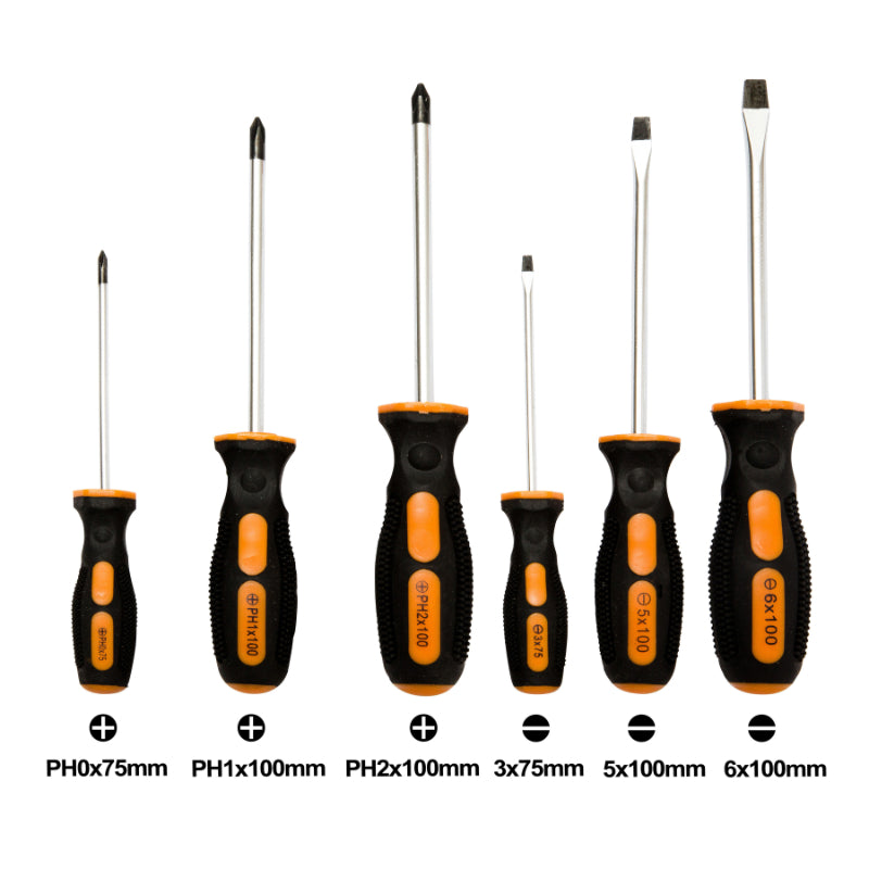 size of phillips screwdrivers