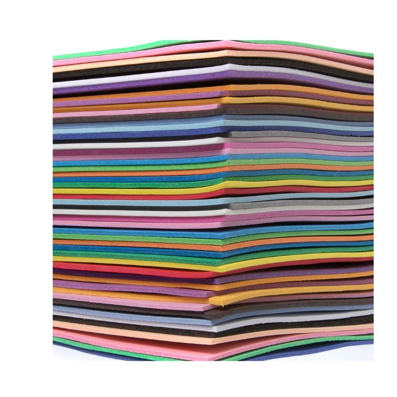 50-Pack of EVA Foam 2mm Craft Sheets – Multi-Coloured A5-Size Sheets ...