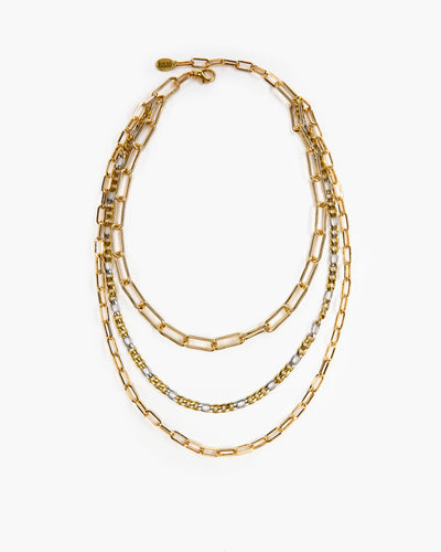 Golden Grahams Delicate Carabiner Necklace 2-Tone