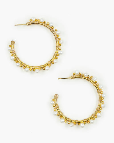 Decorative Pearl Hoop Earrings – Sea Marie Designs