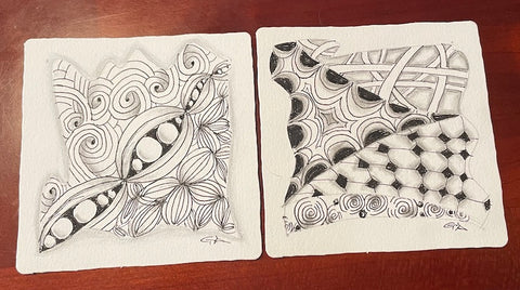 Samples of Zentangle artwork as inspiration for drawing your pet