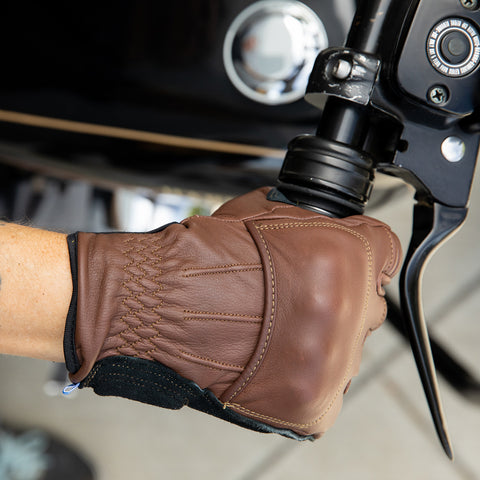 tall leather gloves