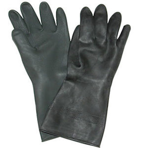 black rubber gloves