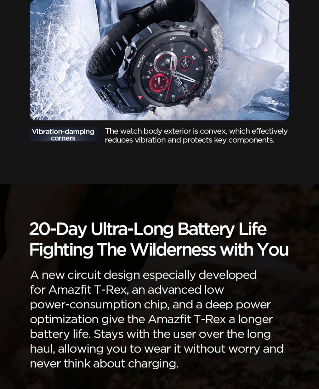 Amazfit T-Rex Long 20 days Battery Life