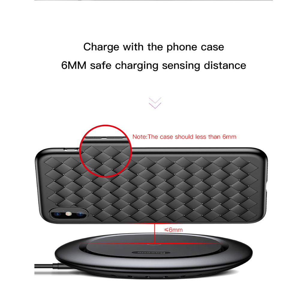 Baseus UFO Qi Standard Wireless Charger with Charges even with  Phone case 