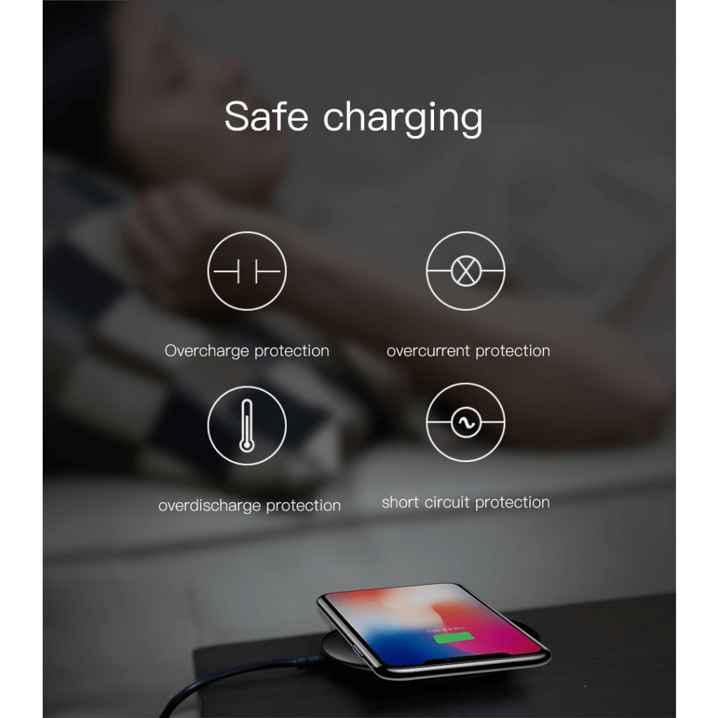 Baseus UFO Qi Standard Wireless Charger with cable Safe Charging 