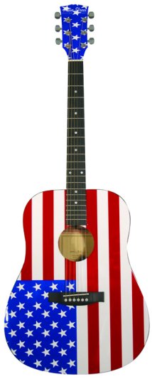 Main Street Dreadnought Acoustic Guitar American Flag