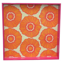 The Hour Shop | Pink & Orange Daisy Lacquer Tray