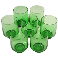 1970s Vintage Green Weighted Rocks Glasses