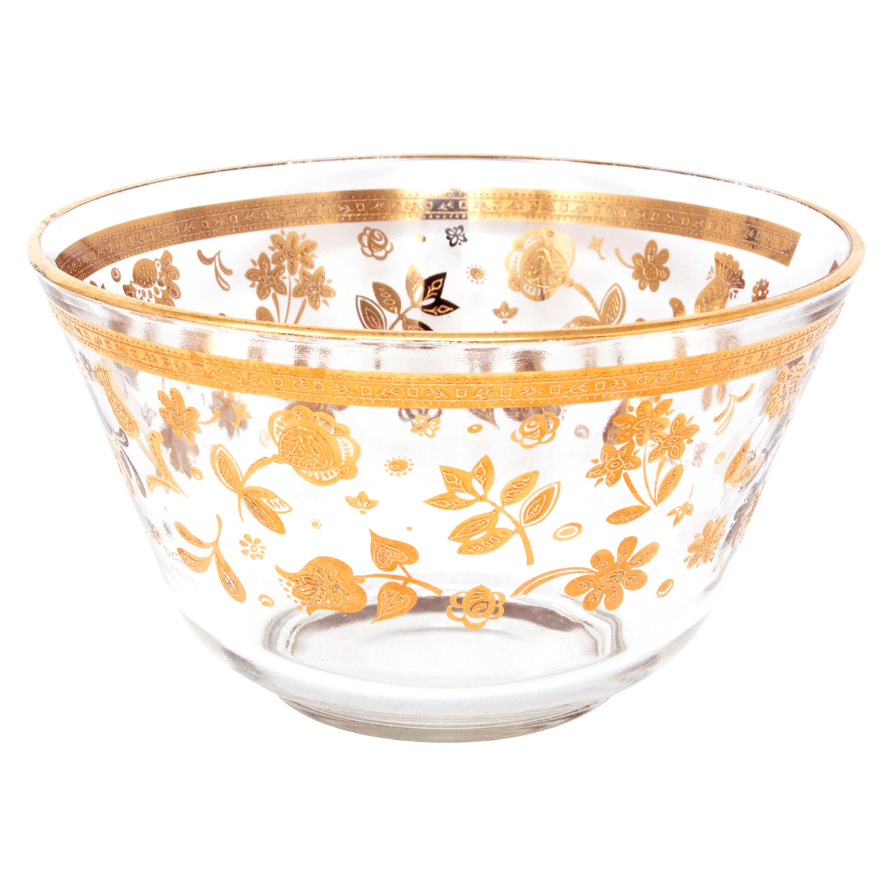 Vintage Culver Chantilly Gold Punch Bowl Set | The Hour Shop