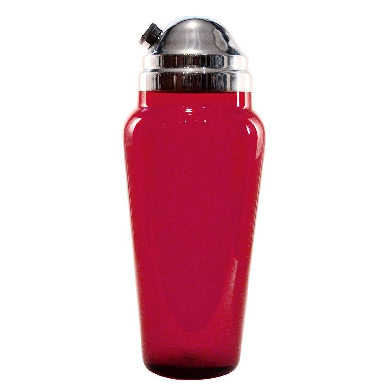 Vintage Art Deco Ruby Red Glass Cocktail Shaker The Hour Shop