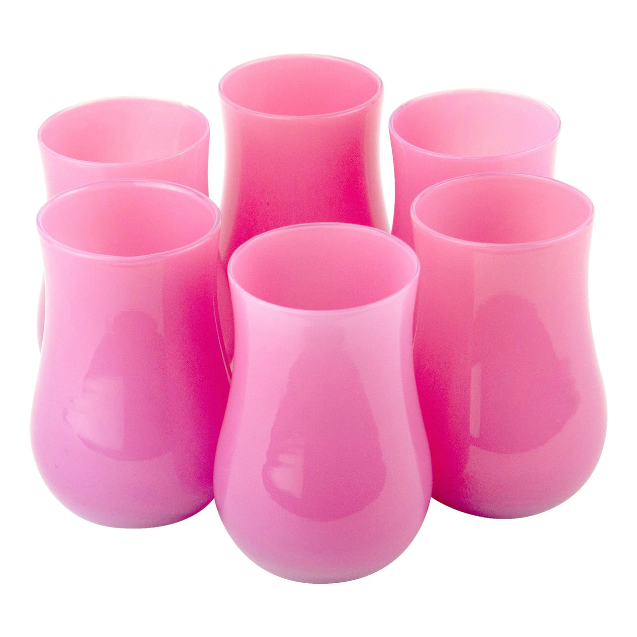 pink glass tumblers