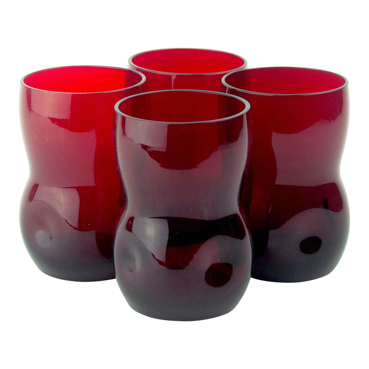 red glass cups