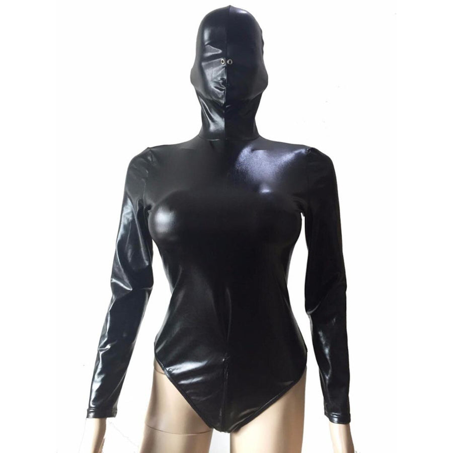 black leather gimp suit