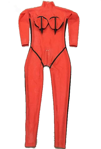 Mount Point Breast Inflatable Latex Catsuit Laidtex 4070