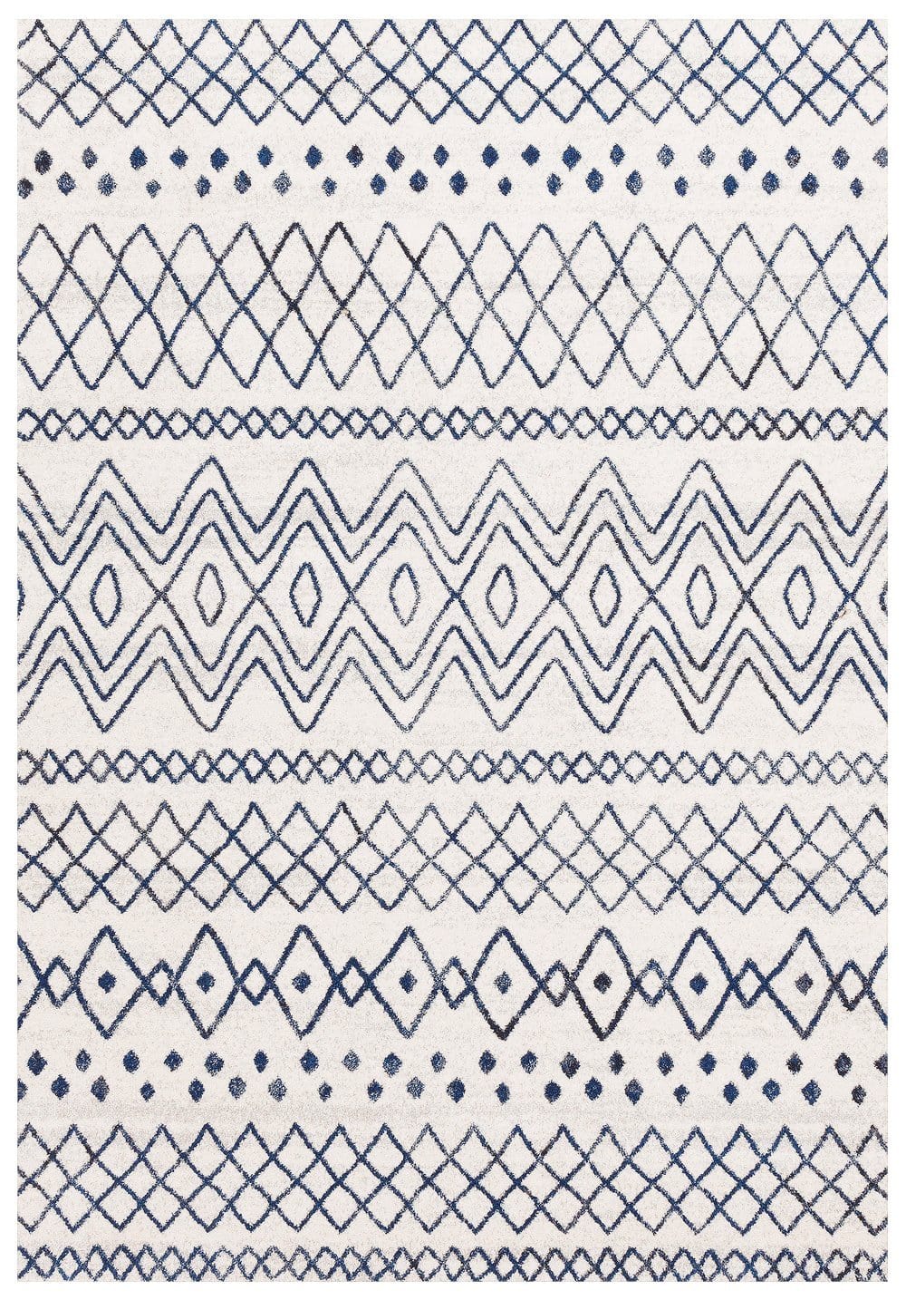 Newport Navy & White Tribal Pattern Rug