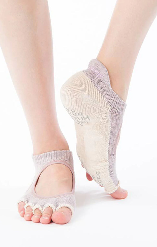 2 Pair Cotton Toe Socks Open Toe Of Ladies Silicone Non-slip Yoga