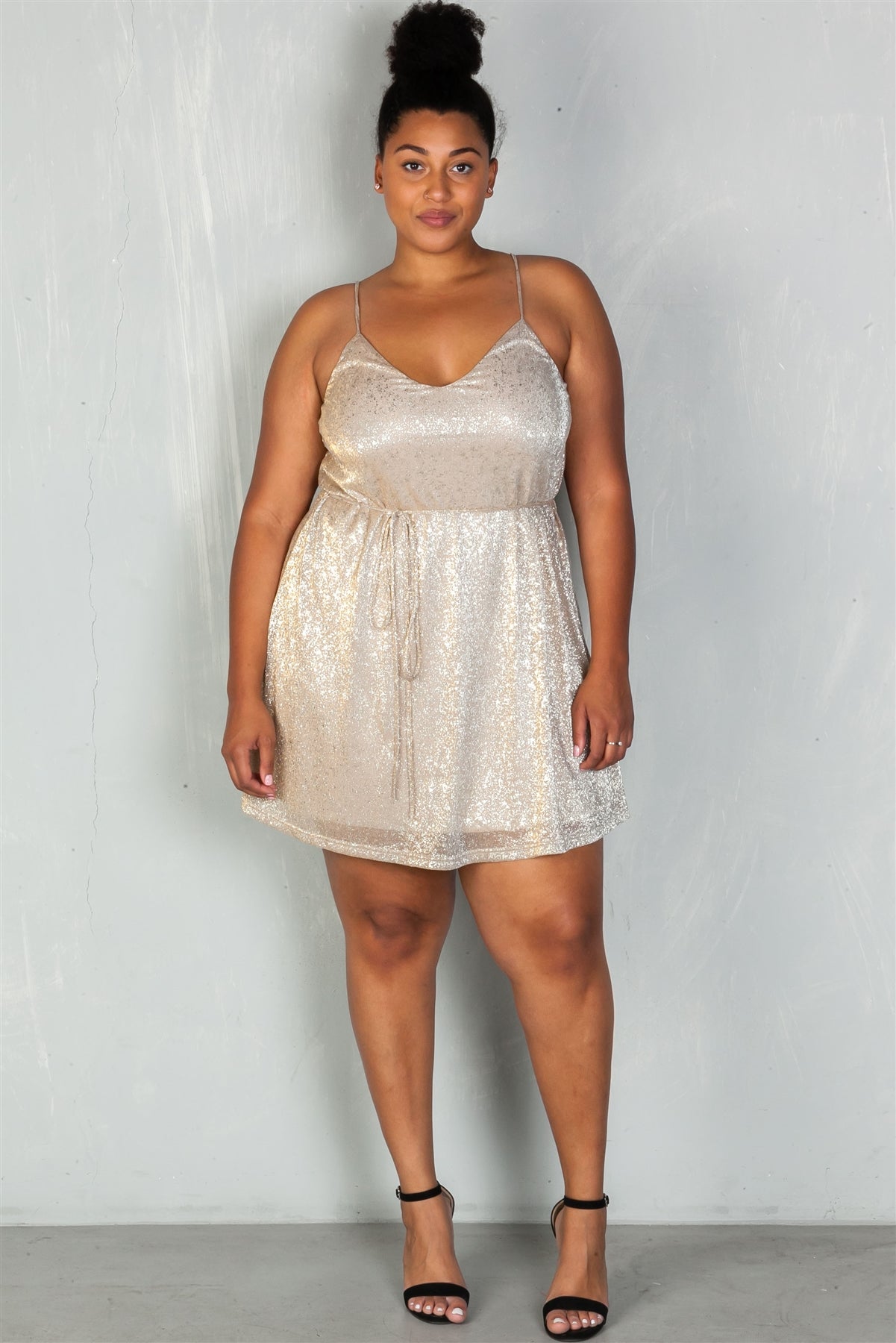 gold shimmer dress plus size