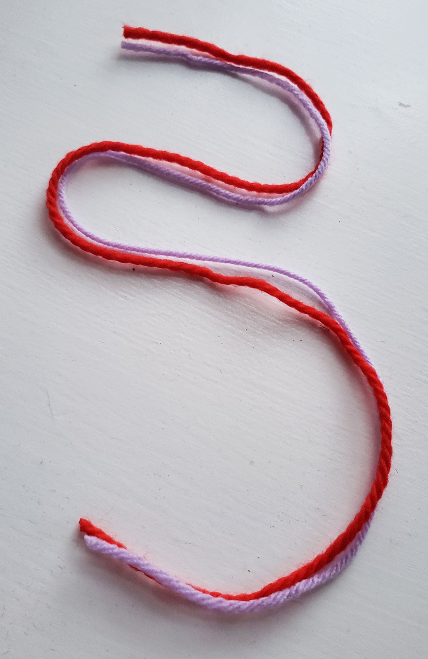 A length of two yarns