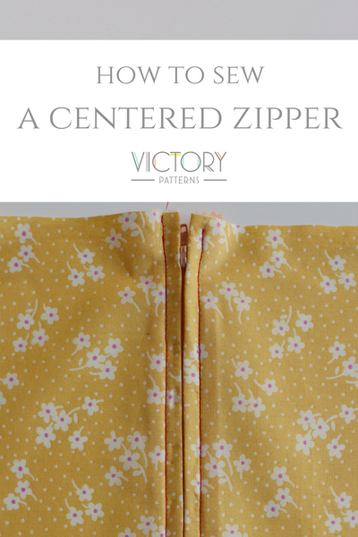 Victory Patterns - How to sew a centered zipper